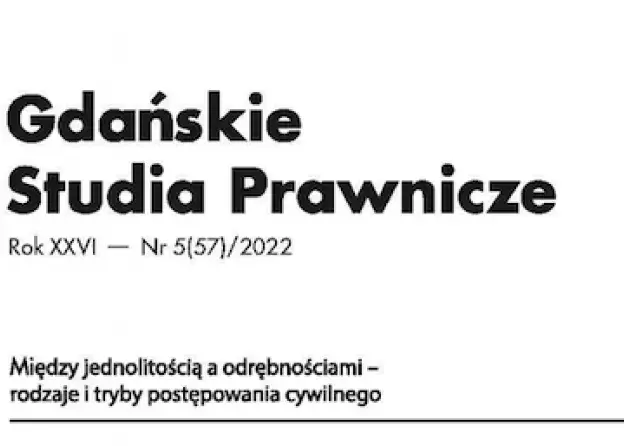 Ukazał się najnowszy, specjalny numer "Gdańskich Studiów Prawniczych" (5/2022)