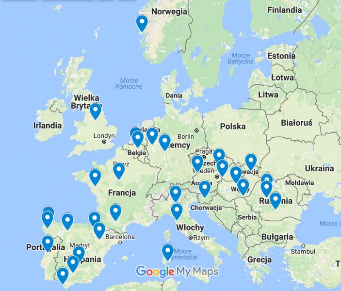Mapa Erasmus UG