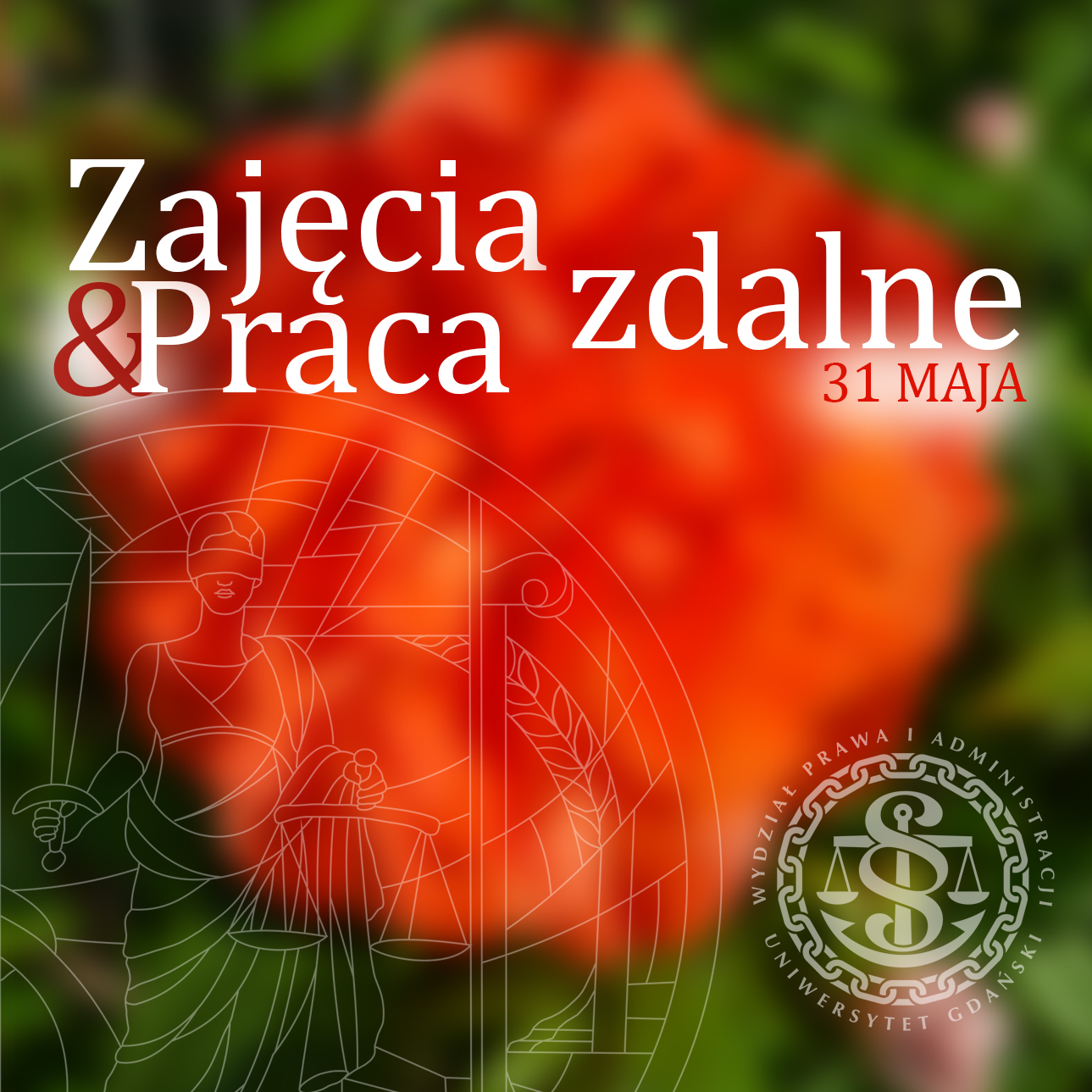 Zajęcia zdalne - 31 maja 2024 r.        uprzejmie informujemy, że decyzją Dziekana Wydziału Prawa i Administracji UG – dr. hab. Wojciecha Zalewskiego, prof. UG - zajęcia dydaktyczne 31 maja 2024 r. będą się odbywały w trybie zdalnym.