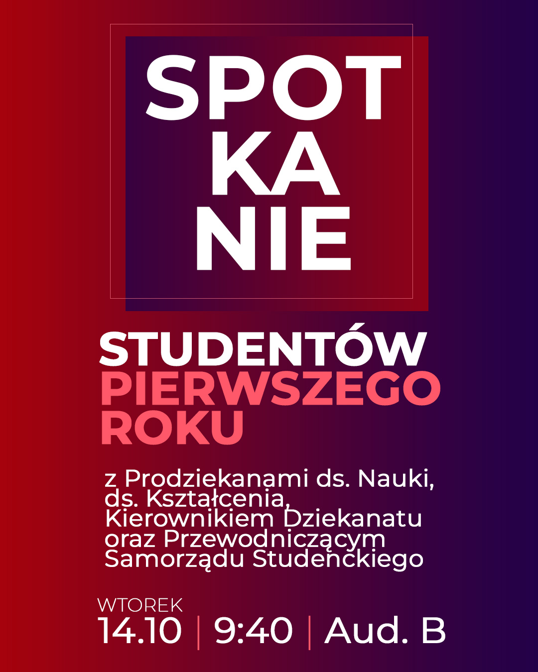 Spotkanie ze studentami 1. roku