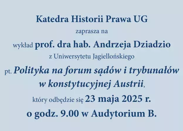 Wykład prof. dra hab. Andrzeja Dziadzio