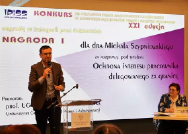 Nagroda pier­wszego stopnia Insty­tutu Pracy i Spraw Soc­jal­nych dla dr. Michała Szypniewskiego
